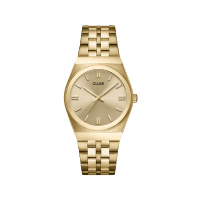 Montre CLUSE Retro 70's femme cadran doré bracelet acier doré - vue 1