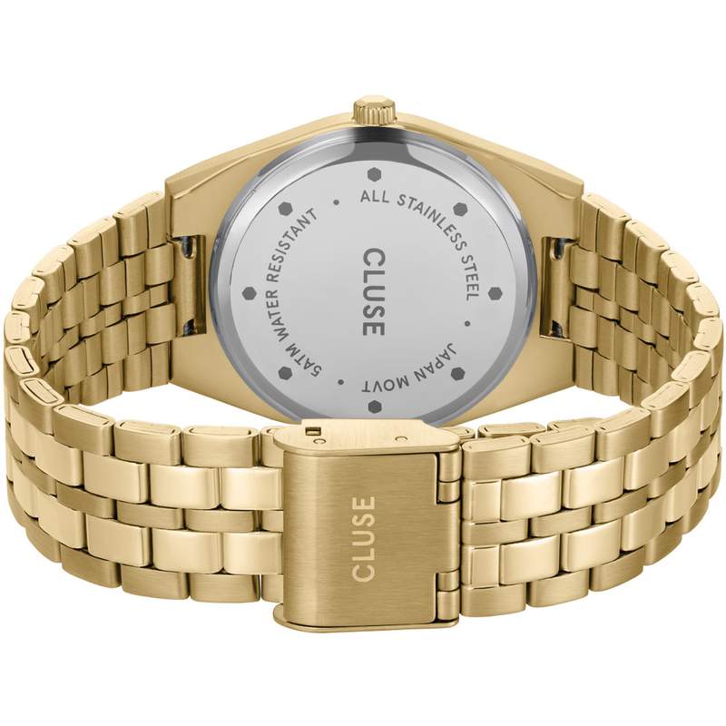 Montre CLUSE Retro 70's femme cadran doré bracelet acier doré - vue 3