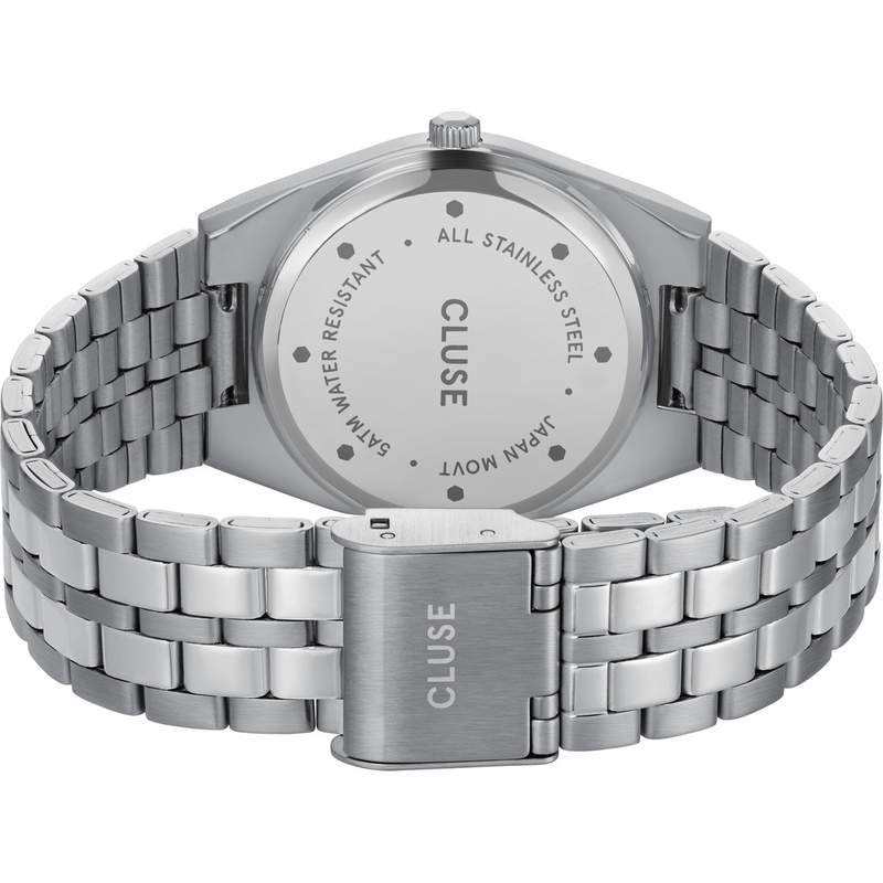 Montre CLUSE Retro 70's femme cadran rose bracelet acier - vue 3