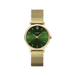 Montre CLUSE Minuit femme cadran vert bracelet acier doré - vue 1