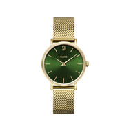 Montre CLUSE Minuit femme cadran vert bracelet acier doré