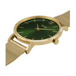 Montre CLUSE Minuit femme cadran vert bracelet acier doré - vue 2