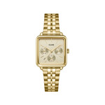 Montre CLUSE La Tétragone femme cadran rosé bracelet acier doré - vue 1