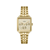 Montre CLUSE La Tétragone femme cadran rosé bracelet acier doré