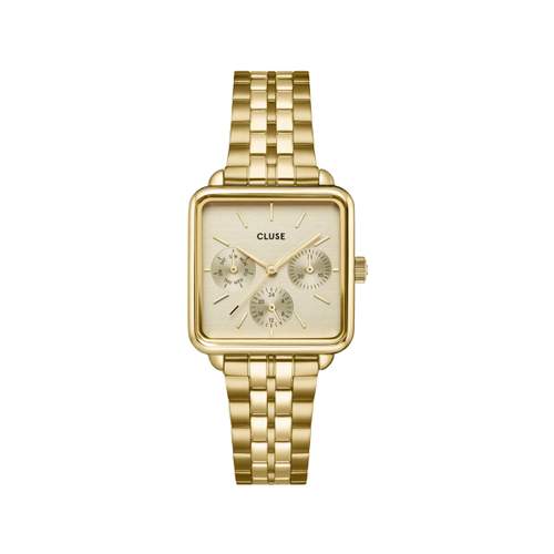 Montre CLUSE La Tétragone femme cadran rosé bracelet acier doré