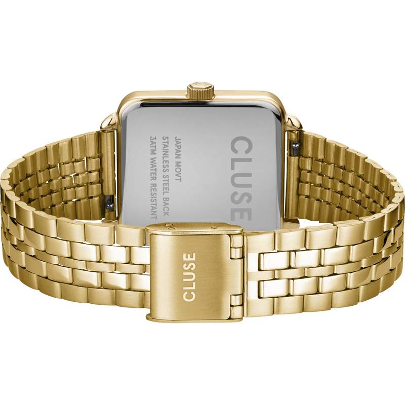 Montre CLUSE La Tétragone femme cadran rosé bracelet acier doré - vue 3
