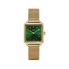 Montre CLUSE La Tétragone femme cadran vert bracelet acier doré - vue V1