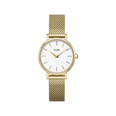 Montre CLUSE Boho Chic femme cadran blanc bracelet acier doré