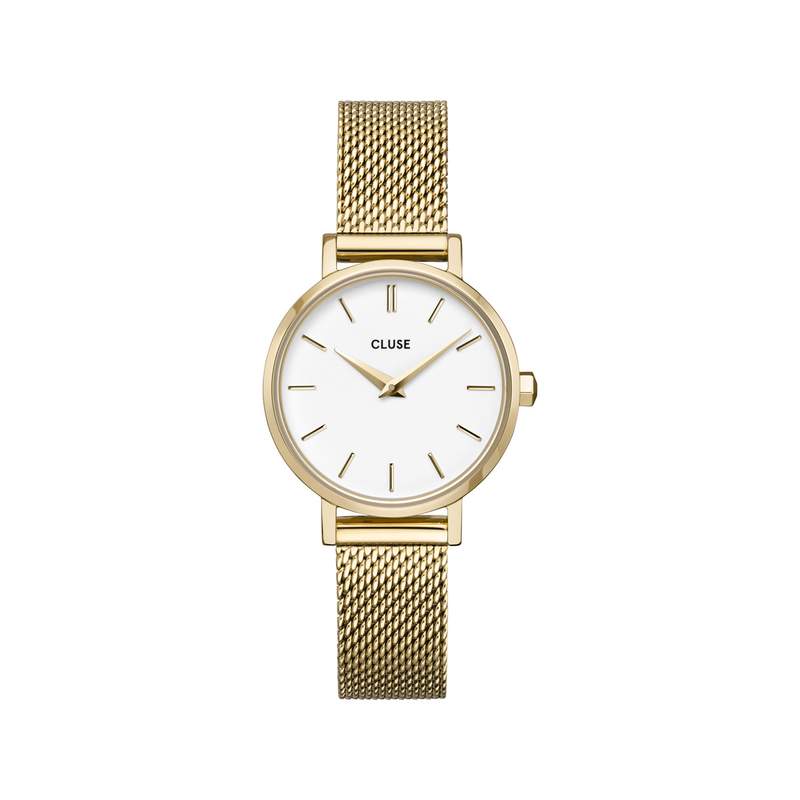 Montre CLUSE Boho Chic femme cadran blanc bracelet acier doré - vue 1