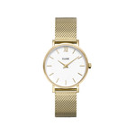 Montre CLUSE Minuit femme cadran blanc bracelet acier doré - vue 1