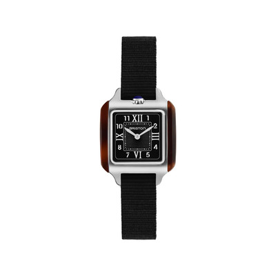 BRISTON Streamliner Kennedy dameshorloge zwarte wijzerplaat zwarte nylon band