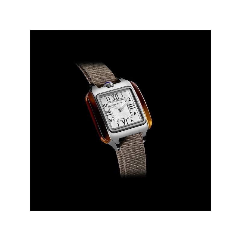 Montre BRISTON Streamliner Kennedy femme cadran blanc bracelet nylon taupe - vue 2