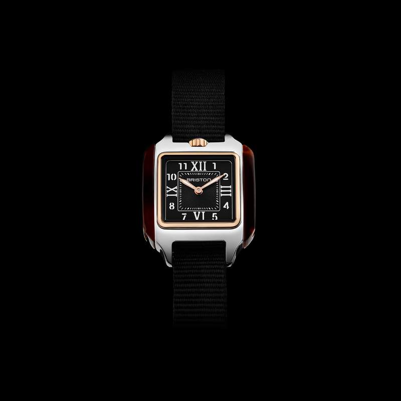 Montre BRISTON Streamliner Kennedy femme cadran noir bracelet nylon noir - vue D1