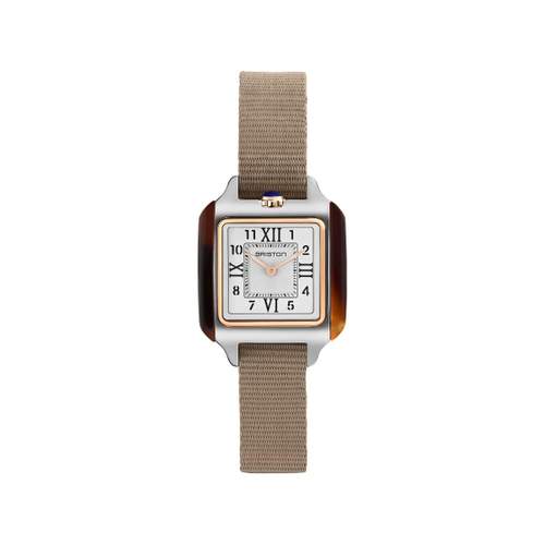BRISTON Streamliner Kennedy ladies' watch white dial taupe nylon strap