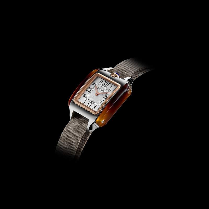 Montre BRISTON Streamliner Kennedy femme cadran blanc bracelet nylon taupe - vue D2