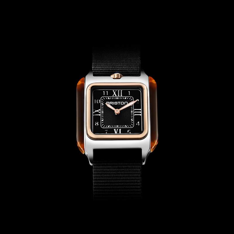 Montre BRISTON Streamliner Kennedy femme cadran noir bracelet nylon noir - vue D1
