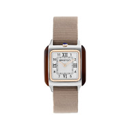 Montre BRISTON Streamliner Kennedy femme cadran blanc bracelet nylon taupe