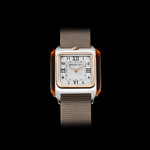 Montre BRISTON Streamliner Kennedy femme cadran blanc bracelet nylon taupe - vue D1