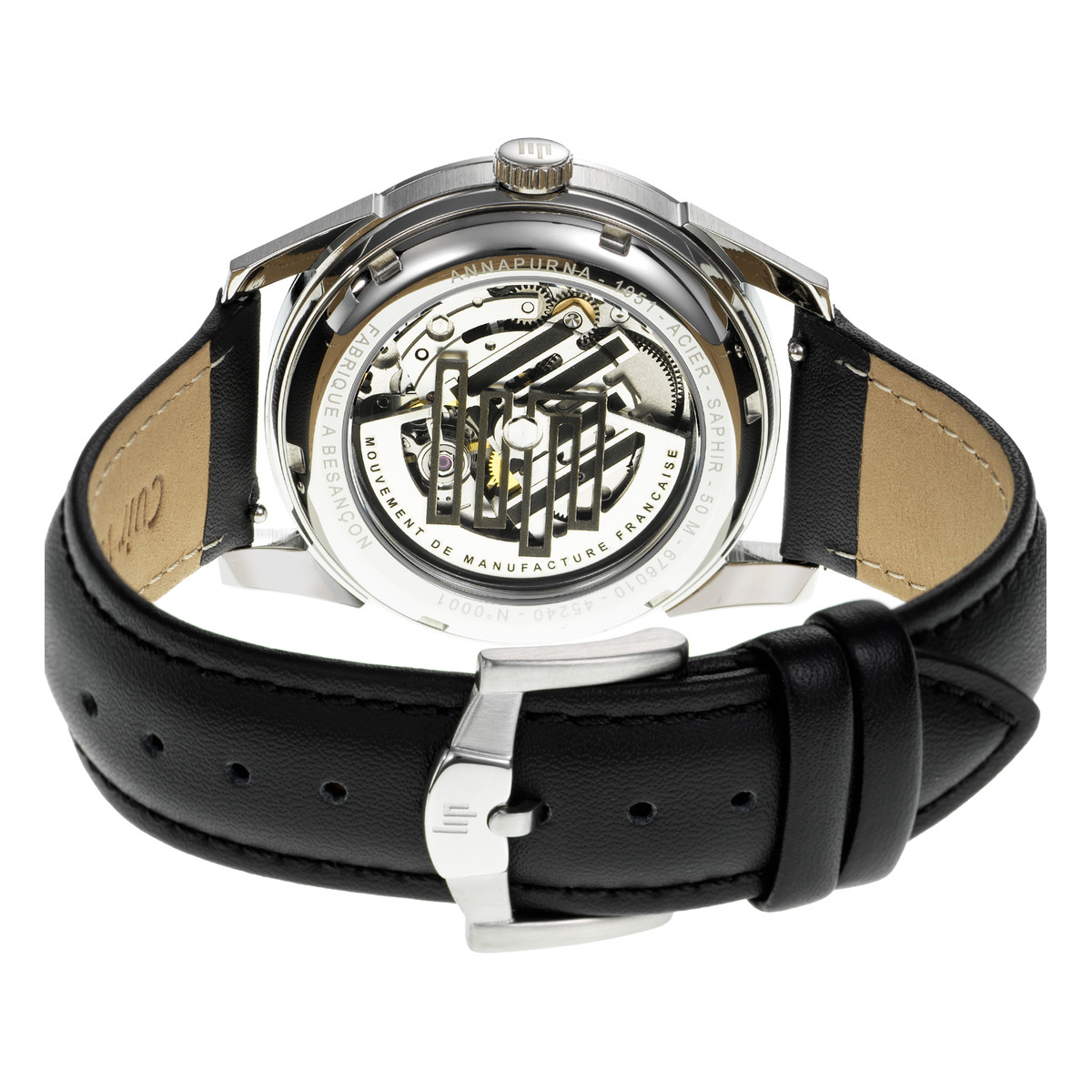 Montre LIP MANUFACTURE annapurna mixte automatique, bracelet cuir noir - vue 3