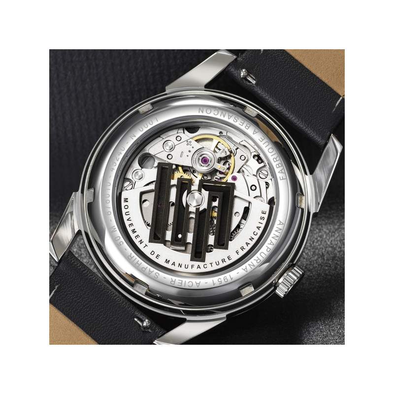 Montre LIP MANUFACTURE annapurna mixte automatique, bracelet cuir noir - vue D4