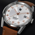 Montre LIP MANUFACTURE annapurna mixte automatique, bracelet cuir camel - vue D1