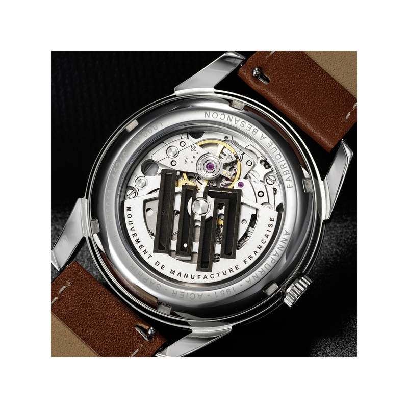 Montre LIP MANUFACTURE annapurna mixte automatique, bracelet cuir camel - vue D4