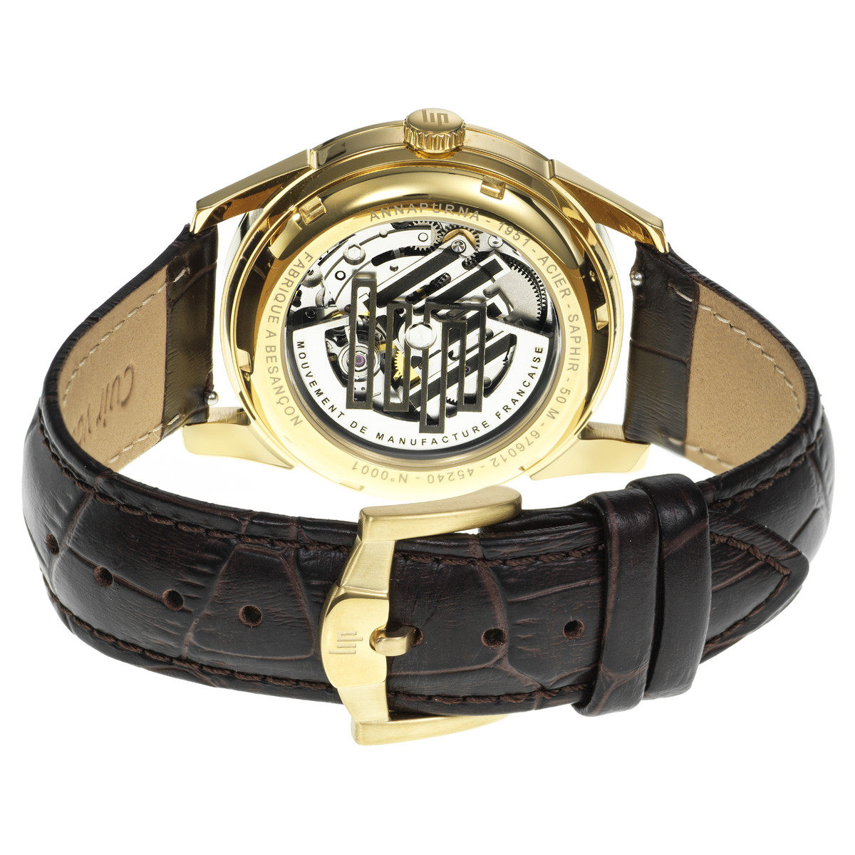 Montre LIP MANUFACTURE annapurna mixte automatique, bracelet cuir noir - vue 3