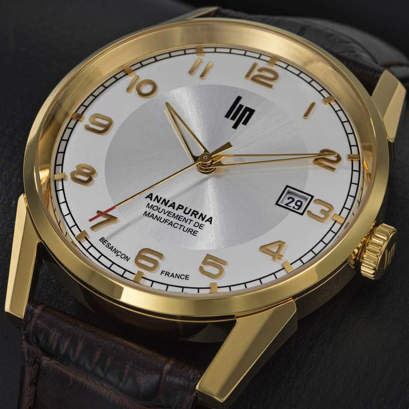 Montre LIP MANUFACTURE annapurna mixte automatique, bracelet cuir noir - vue D1
