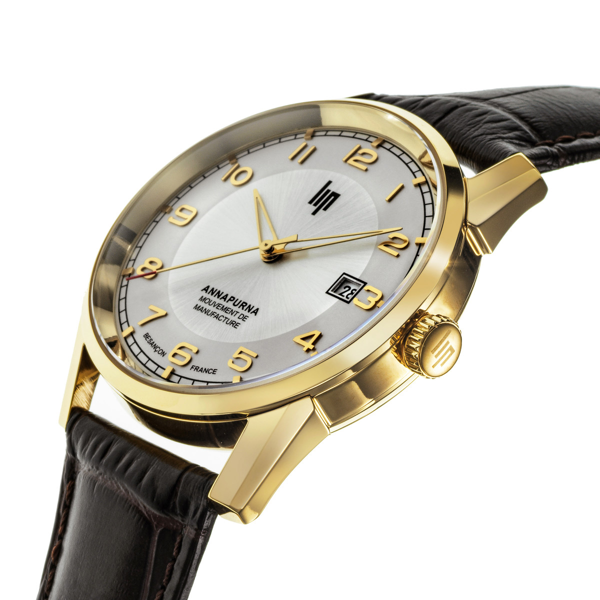 Montre LIP MANUFACTURE annapurna mixte automatique, bracelet cuir noir - vue D2