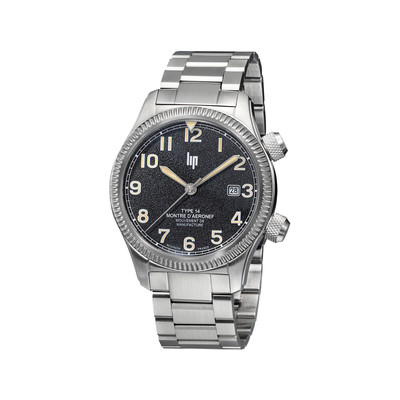 Montre LIP MANUFACTURE type 14 homme automatique, bracelet acier inoxydable argent