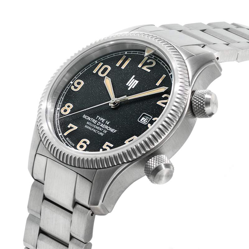 Montre LIP MANUFACTURE type 14 homme automatique, bracelet acier inoxydable argent - vue D2