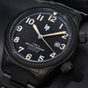 Montre LIP MANUFACTURE type 14 homme automatique, bracelet acier inoxydable noir - vue VD1