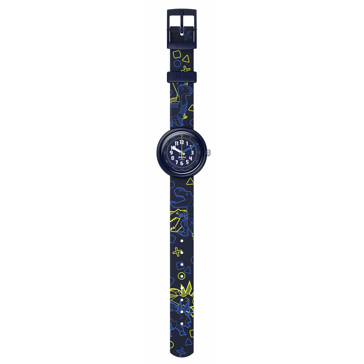 Montre FLIK FLAK x Monbento enfant cadran bleu bracelet pet recycle bleu - vue D1
