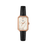 Montre TISSOT SRV femme cadran blanc bracelet cuir noir - vue 1