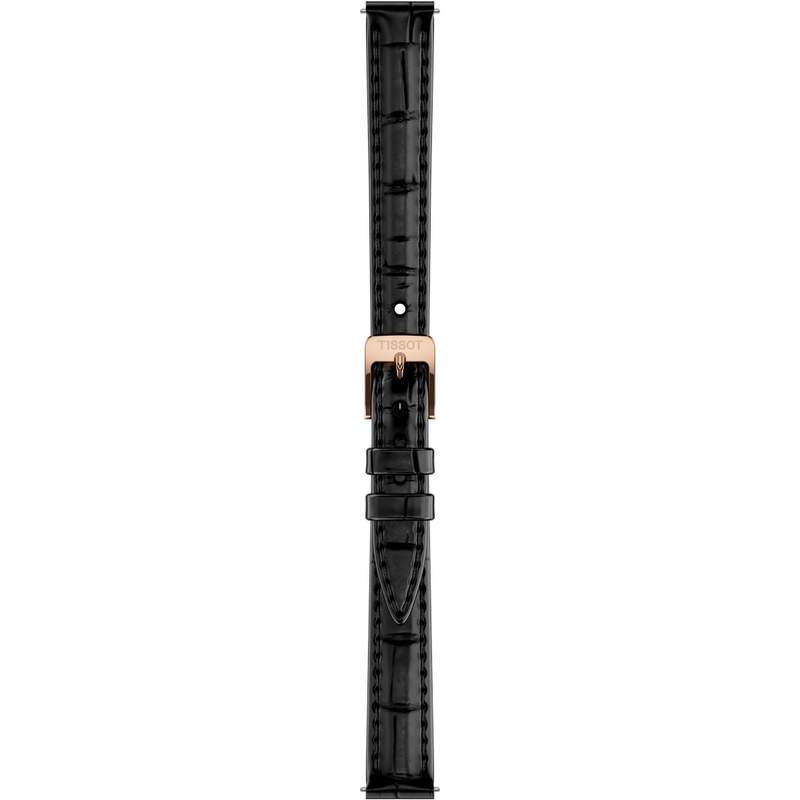 Montre TISSOT SRV femme cadran blanc bracelet cuir noir - vue D1