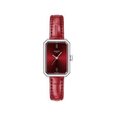 Montre TISSOT SRV femme cadran rouge bracelet cuir rouge