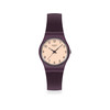 Montre SWATCH essentials femme cadran gris bracelet plastique prune - vue V1
