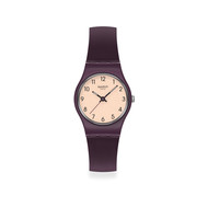 Montre SWATCH essentials femme cadran gris bracelet plastique prune