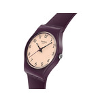 Montre SWATCH essentials femme cadran gris bracelet plastique prune - vue 2