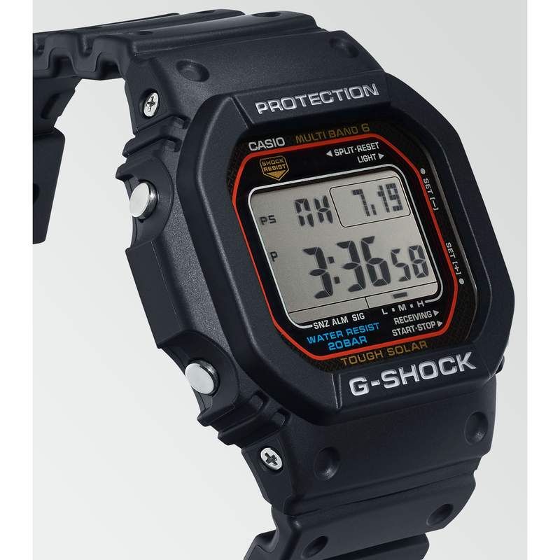 Montre G-SHOCK mixte cadran gris bracelet resine noir boitier résine - vue D1