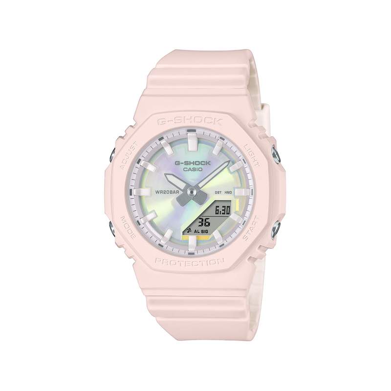 Montre G-SHOCK série gma-p2103 mixte cadran gris bracelet resine rose - vue 1