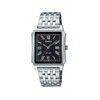 Montre CASIO timeless collection mixte cadran noir bracelet acier inoxydable - vue V1