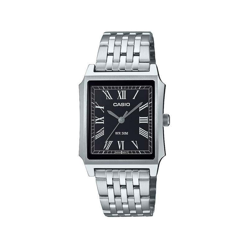 Montre CASIO timeless collection mixte cadran noir bracelet acier inoxydable - vue 1