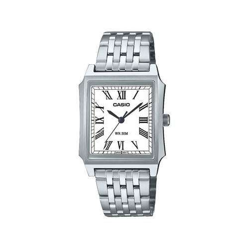 CASIO Timeless mixed collection horloge witte wijzerplaat roestvrijstalen armband