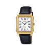 Montre CASIO Timeless collection mixte cadran blanc bracelet cuir marron - vue V1
