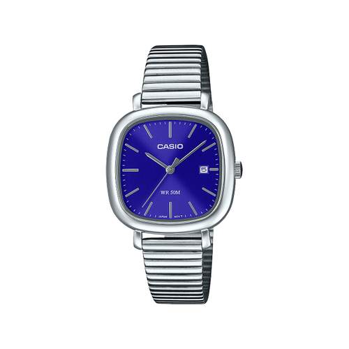 CASIO Timeless mixed collection watch blue dial stainless steel bracelet