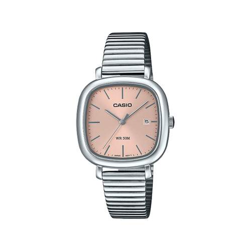 CASIO Timeless collection mixte watch pink dial stainless steel bracelet