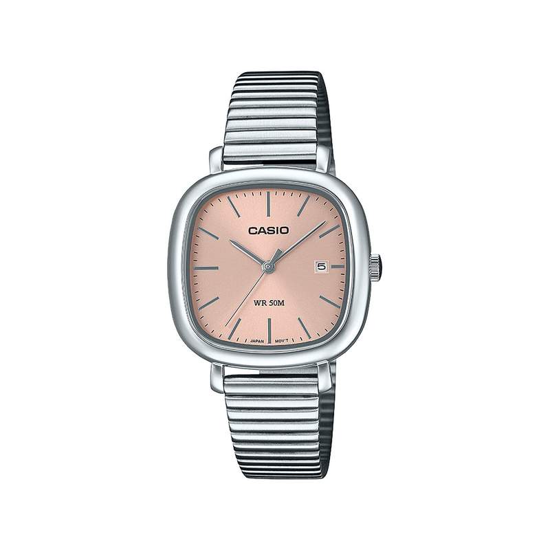 Montre CASIO Timeless collection mixte cadran rose bracelet acier inoxydable - vue 1