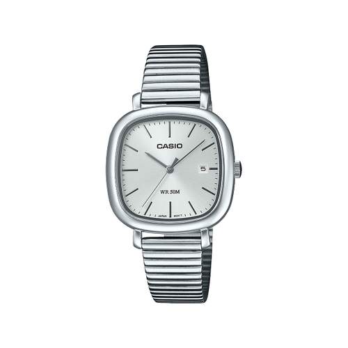 Montre CASIO Timeless collection mixte cadran gris bracelet acier inoxydable