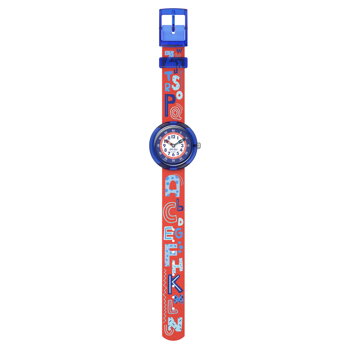 Montre FLIK FLAK Classroom Creations enfant cadran rose bracelet pet recycle rouge - vue D1